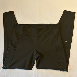 Women's 12 Lululemon Army Dark Green Pants Leggings Pockets